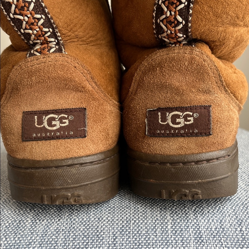Ugg Ultra Tall Braided Back 5245 New Zealand‎ Label Sheepskin Rubber Sole Tasman - Picture 5 of 14
